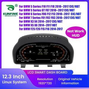 BMW 5 6 7 시리즈 F01 F02 F03 F06 F10 계기판 속도계 가상 조종석 용 12.3 인치 차량용 LCD 디지털 대시