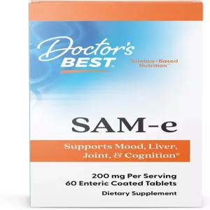 닥터 베스트 SAM-e 무드 관절 지원 및 간 (제약 등급/비유전제/텐 프리/채식주의자) 정제 60수(1팩)