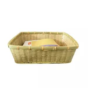 수제 대나무 소쿠리 사각 과일 보관 바구니 25x35x6 채반 야채 정리
