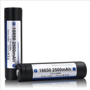KeepPower 16650 3.7V 2500mAh 정품 보호 회로 내장 충전식 리튬 이온 배터리 손전등용 1-2개
