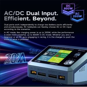 SKYRC 듀얼 채널 Lipo 충전기, 1-6S 배터리용, D200neo AC200W 20A * 2 PD3.0