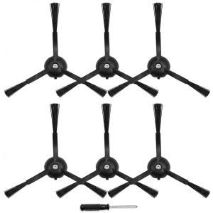 ROBOROCK Q REVOS8 S7 MAXV 진공청소기용 사이드 브러시 교체용 6개입 S8 ULTRA PROQ REVO SERIESQ7 Q8 MAX/Q6/S6/S5/S4/E5/E4/E3 액세서리(블랙)와 호환