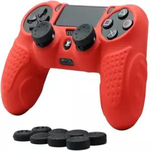CHINFAI PS4 컨트롤러 DualShock4 스킨 그립 미끄럼 방지 실리콘 커버 프로텍터 케이스 8개의 엄지 포함