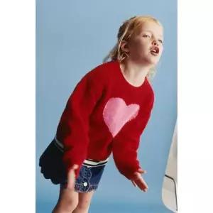 ZARA 하트 패턴 니트 스웨터 - 레드 2582/568/600 522408