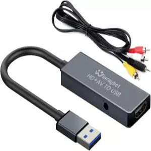 VHS/HDMI/AV/RCA용 USB 비디오 캡처 카드 - 아날로그-디지털 변환기 Mac/Windows/Linux와 호환