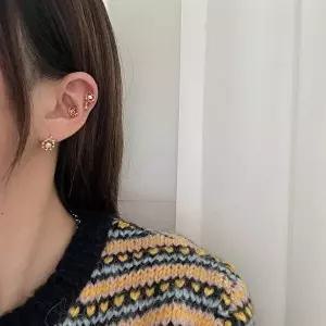 [옷자락]선물용 하트링 큐빅 3종 피어싱 세트