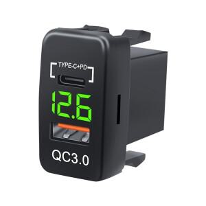 USB 차량용 충전기 소켓  QC3.0 및 PD C 포트 12V/24V Toyota 콘센트 어댑터