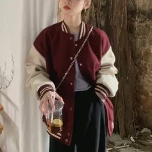 바시티자켓 데일리 배색 LK-J023 포켓 여성 야구점퍼