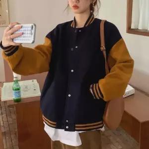 배색 아우터 야구점퍼 LK-J023 데일리 여성 캐주얼