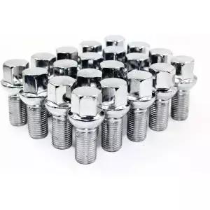 Veritek 4x.5mm 크롬 나사산 길이 육각 R2 볼 시트 휠 러그 볼트 20개 세트 C CLS E SLC 클래스 공장