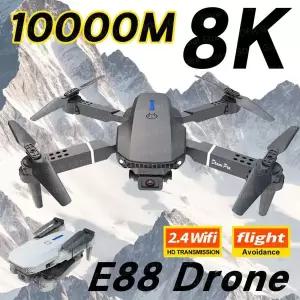 2025 E88 전문 광각 RC Dron HD 4K 카메라 모드 접이식 헬리콥터 항공기 Quadcopter Drone Kid 선물 완구