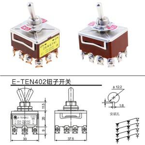 1PCS E-TEN 403 하이 엔드 로커 버튼 스위치 12Pin ON-OFF-ON 실버 접촉 구리 핀 12mm 250V 15A 토글