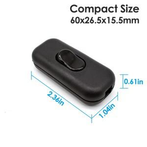 AC 0-250V 6A 인라인 스위치 2선식 ON/OFF 테이블 데스크 램프 코드 로커 LED 조명 제어용