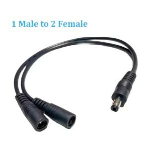 DC 5.5x2.1mm 전원 분배기 케이블(수 1개-암 2개) - CCTV 카메라용 12V Y LED 스트립