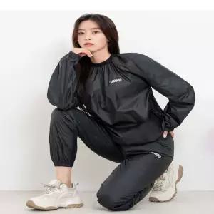 여성 블랙 다이어트 헬스 땀복 맨투맨 조거팬츠 세트