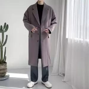 플레이마틴 올데이 싱글 오버핏 롱 트렌치코트 봄 가을 루즈핏 커플 코트 3color