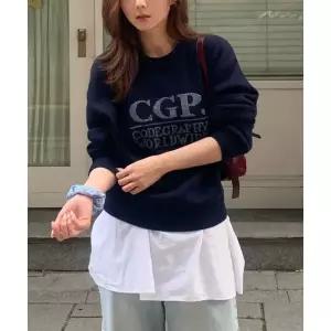 코드그라피 CGP (우먼) 스퀘어 로고 니트_다크네이비 CBEFWKL020DN 475786
