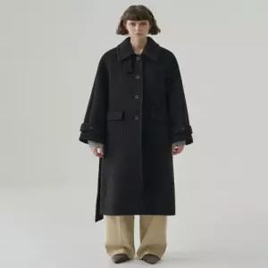 [국내정품] 드로우핏 DRAW FIT 래빗 앙고라 울 발마칸 롱 코트 [BLACK] DFWMCT5401BK