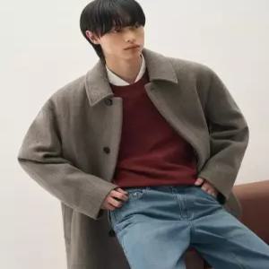 [국내정품] 드로우핏 DRAW FIT 헤링본 체크 울 발마칸 코트 [BROWN] DFCT3403BR