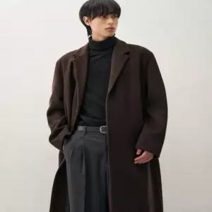 [국내정품] 드로우핏 DRAW FIT 프리미어 퓨어 캐시미어 히든 싱글 코트 [CHESTNUT BROWN] DFCT1401CBR