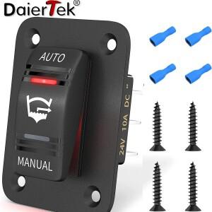 DaierTek 3 웨이 20A 빌지 펌프 로커 스위치 패널 방수 12V 24V 4Pin SPDT 자동/끄기/수동 스위치(LED 포함