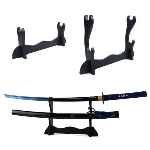 1/2 계층 대형 나무 검 스탠드 디스플레이 홀더 사무라이 Katana Wakizashi Tanto 칼 마술 지팡이 지원 브