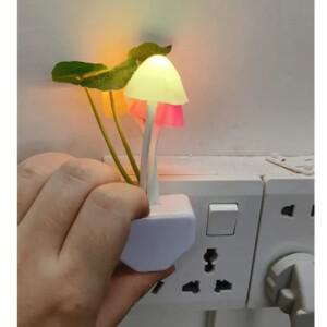 버섯 모양 무드등 EU & US 플매트 카펫 러그 조명 센서 3색 LED 다채로운 램프 수면등 침실 침대 옆 선워터