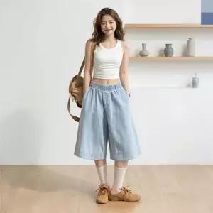 신발 숏팬츠 휴가 여름 5부반바지 밴딩바지 3부팬츠 면