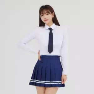 교복몰 네이비 화이트 라인 치마 교복 스커트 치마