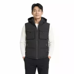 파파브로 남성 겨울 후드 보온 패딩 조끼 HS-VEW-4002