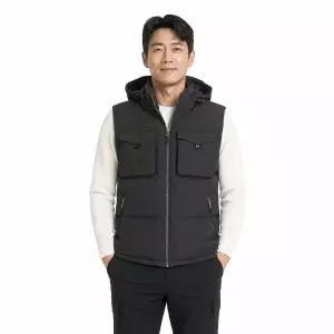 [파파브로] 남성 겨울 후드 보온 패딩 조끼 HS-VEW-4002