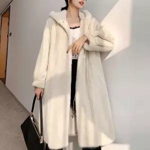 유어하젤 르샤펠 밍크퍼 후드 롱코트_W3651