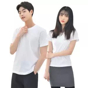 GBM 라인핏 화이트 기본 티셔츠 이무 남녀 졸업사진