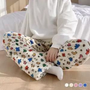 [하프클럽/]화이트 아이보리 패턴 소프트 선물 동물 데일리 잠옷 홈웨어 파