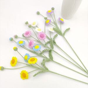 새로운 원사 직조 멀티 헤드 데이지 꽃다발, 가정 장식, 웨딩 휴일 선물, 정교한 시뮬레이션 꽃