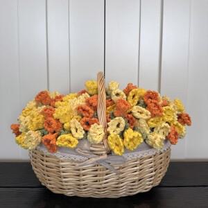 꽃다발 담요, 코바늘 어머니의 날 생일 결혼식을 위한 수제 장미