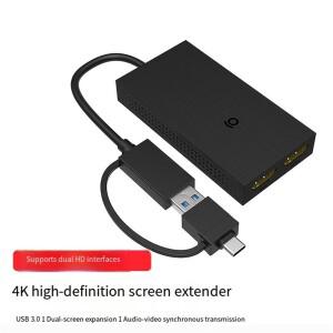 (A60I) USB 3.0-듀얼 호환 4K 비디오 그래픽 어댑터 Win7/8/10 IOS용 HDTV/프로젝터/모니터 C 디스플레이