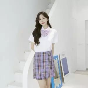심플 포켓 반팔 블라우스 란우 교복셔츠 교 남자 여자