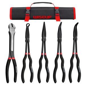 WISEUP 5Pcs Long Needle Nose Pliers Set, Premium Carbon Steel | 11