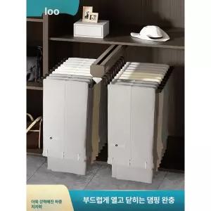 인출식 무타공 슬라이딩 바지랙 빌트인 붙박이장 무소음