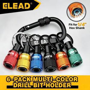 ELEAD 6개/세트 1/4인치 육각형 샹크 스크루드라이버 헤드 홀더 연장 키 체인 어댑터 비트  휴대용