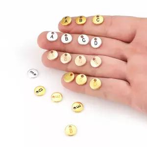 20개 양면 이니셜 펜던트 귀걸이 펜던트 쥬얼리 제작용 이니셜 펜던트 DIY 액세서리용 10x10mm S289
