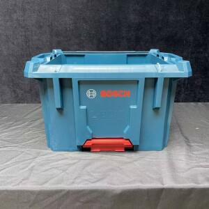 BOSCH L-Boxx 도구 상자 콜라 빨간색 미끄럼 방지 손잡이가 있는 파란색 플라스틱 소재로 적층이 가능하고