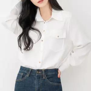 여자 원포켓 원피스 하객룩 트위드자켓 맨투맨 가디건 니트 카라 블라우스DJW-SHA-SKAA8627-화이트-R1