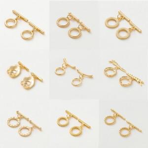 4세트 14K/18K 골드 컬러 도금 황동 O 토글 Clasps 커넥터 DIY 팔찌 목걸이 쥬얼리 결과 액세서리 만들기