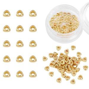 BEADIA 14K 골드 도금 삼각 스페이서 비즈 3x1.5mm 50개, 주얼리 제작용, 변색 없음