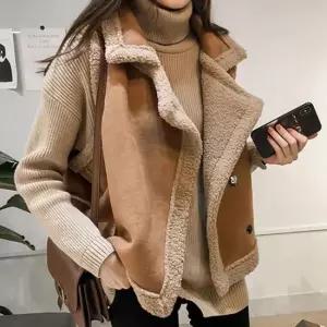 여자 페이크퍼 무스탕 스웨이드 양털 조끼 OCW-VEW-SWFGONV5-R1