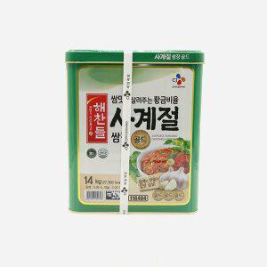[미강착한먹거리]해찬들 사계절쌈장 골드 말통 14kg WJ