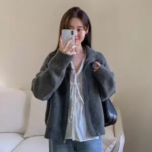 [코코블랑] 해시 하이넥 투웨이 니트집업