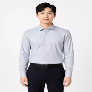 [트루젠]남성 사계절 블루 도트 스트라이프 기본핏 드레스셔츠